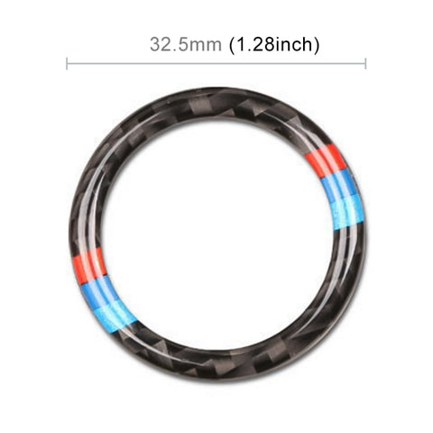 Pannello morbido in fibra di carbonio per auto, chiave di avvio del motore, anello di pulsante, adesivo decorativo per BMW E90 / E92 / E93 2005-2012, Soft  Ring Trim Decorative Sticker