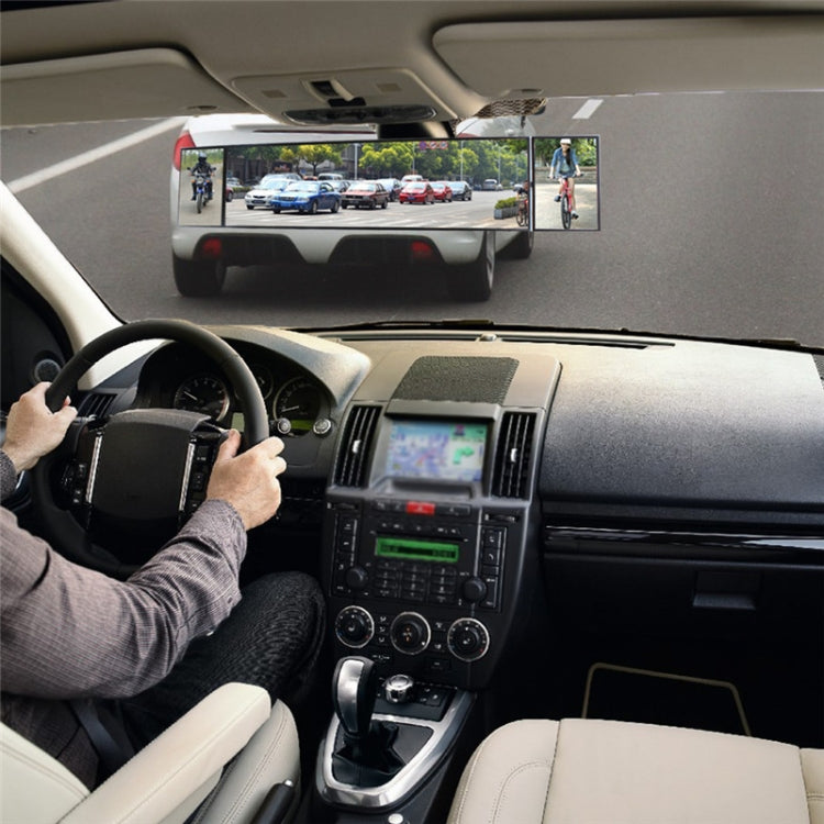 SHUNWEI Large Car Three-Fold Curve Surface Rear View Mirror Reverse Wide Angle Adjustable Angle Auxiliary Blind Area Retroreflector Reversing Wide-angle...