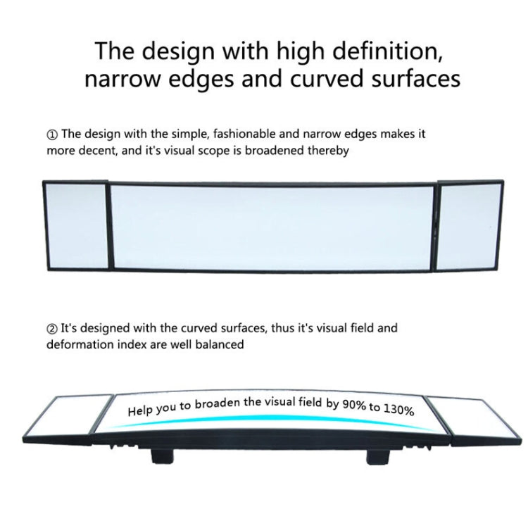 SHUNWEI Large Car Three-Fold Curve Surface Rear View Mirror Reverse Wide Angle Adjustable Angle Auxiliary Blind Area Retroreflector Reversing Wide-angle...
