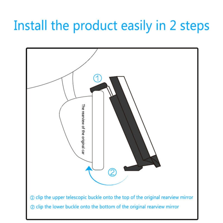 SHUNWEI Large Car Three-Fold Curve Surface Rear View Mirror Reverse Wide Angle Adjustable Angle Auxiliary Blind Area Retroreflector Reversing Wide-angle...