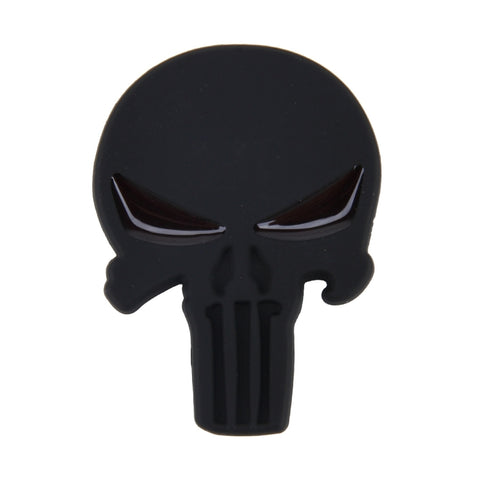 Adesivo in metallo per auto con teschio nero puro - Skull 2