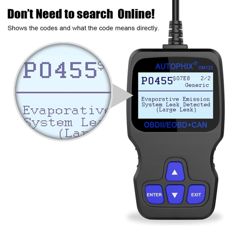 AUTOPHIX OM123 Car Portable OBD2 Scanner Car Diagnostic Tool OBD 2 Automotive Scanner EOBD Code Reader, OM123 (Orange)