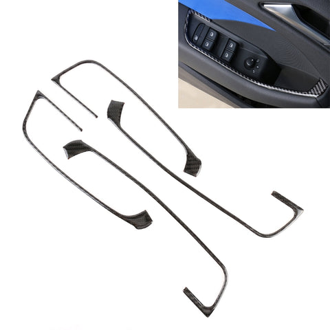 Corniche décorative pour porte à impulsions en fibre de carbone à 4 pièces pour Audi A3, bouton de porte