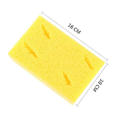 Tampon d'entretien de voiture pour lave-auto en poudre en spugna morbida marrone résistant à l'usure (giallo), 5 tampons de nettoyage de lavage (jaune)