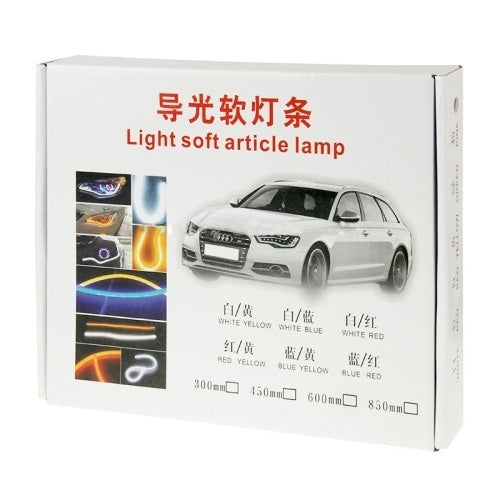 12V Car Daytime Running Lights - White & Yellow, 85cm Length