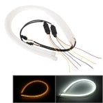 Lampada morbida per luci di marcia diurna per auto da 2 pezzi 12V, luce bianca + gialla, lunghezza: 85 cm, 85cm