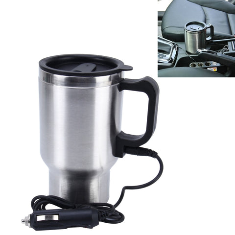Tazza intelligente elettrica in acciaio inossidabile 12V Bollitore elettrico per auto Tazza riscaldata Tazza da caffè per auto con caricatore Accendisigari Tazza riscaldante Bollitore Bollitore riscaldatore d'acqua isolato sotto vuoto, Smart Mug