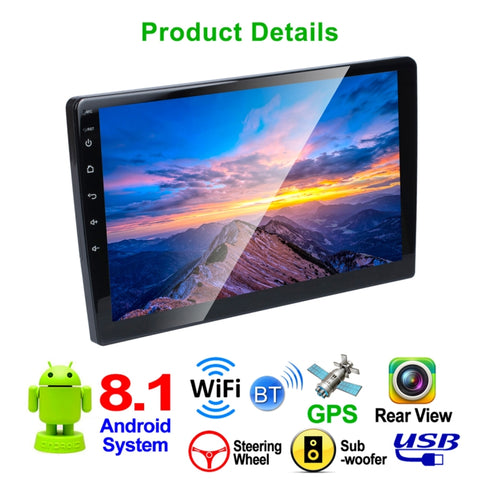 HD 10,1 pollici Universal Car Auto Android 8.1 Receiver MP5 Player, Support FM & Bluetooth e TF Card & GPS, 9101