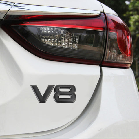 Adesivo decorativo per carrozzeria in metallo per auto a forma separata V8, V8 Separate Shape