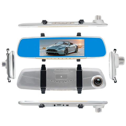 V100 Registratore per auto con specchietto retrovisore LCD touch screen da 7 pollici con fotocamera separata, visione grandangolare da 170 gradi, supporto visione notturna/video in loop/rilevamento movimento/sensore G/scheda TF, 7 inch