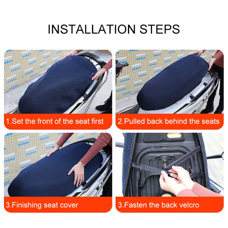 Waterproof Motorcycle Sun Protection Heat Insulation Seat Cover Prevent Bask In Seat Scooter Cushion Protect, Size: XXL, Length: 86- 92cm; Width: 40-56c...