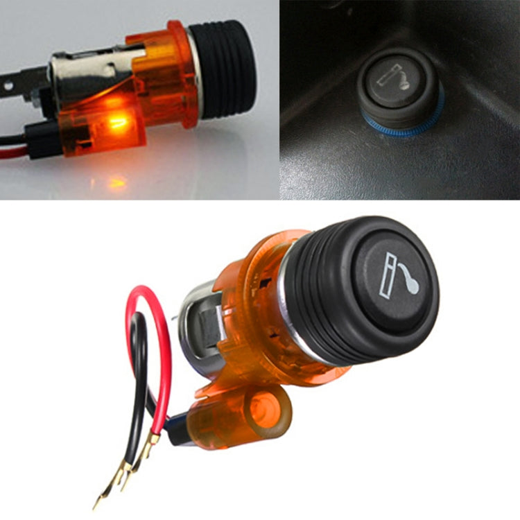 12V Car Cigarette Lighter Assembly with Light - 10A Standard