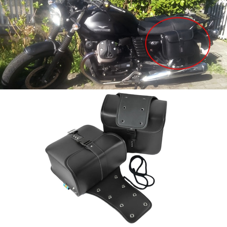 Stylish Motorcycle Leather Side Bag for Convenient Storage