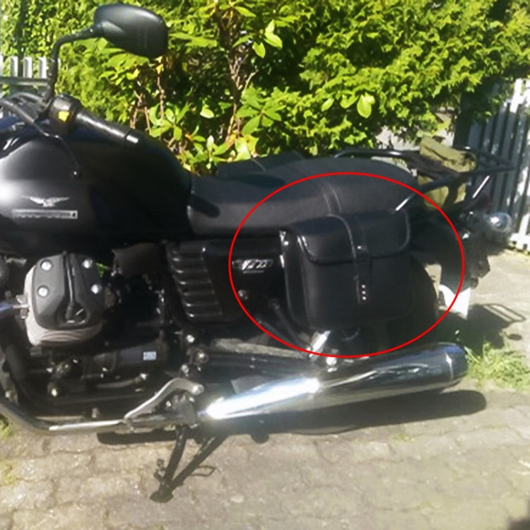 Stylish Motorcycle Leather Side Bag for Convenient Storage
