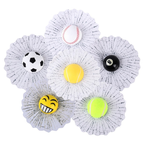 Autocollant créatif pour décalcomanie pour crêpe sur le meilleur tissu de la machine Déco 3D, Balles de sport/Tennis, Balles de sport/Football, Visage souriant drôle, Balles de sport/Baseball, Balles de sport/Billard, Balles de sport/Tennis jaune