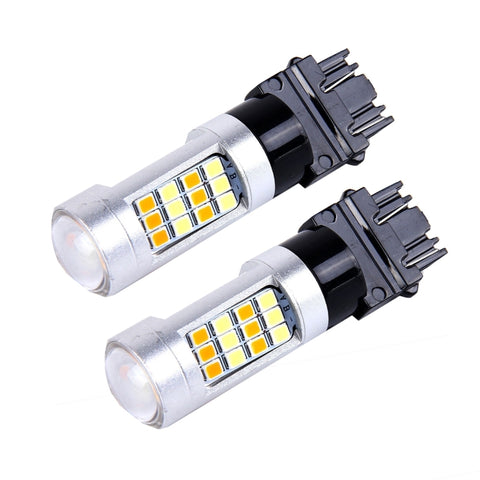 2 PZ T25/3157 10W 1000 LM 6000K Luce bianca + gialla Indicatore di direzione con 42 lampade SMD-2835-LED e lente.CC 12-24 V, T25 with 42 SMD-2835-LED Lamps - Novalix Store