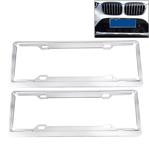 Staffa per telaio in alluminio aerospaziale, supporto per targa per auto, 2 pezzi (argento), support en aluminium aérospatial