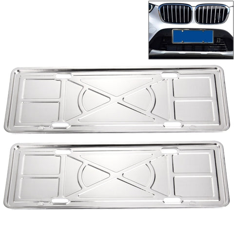 Supporto per telaio con staffa per targa in lega di alluminio da 2 pezzi (argento), Aluminium Alloy Bracket