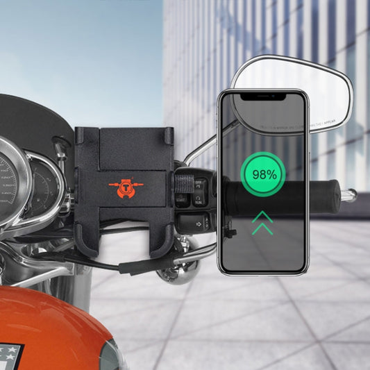 Porta cellulare portatile per caricabatterie USB in lega di alluminio per moto, versione per manubrio, 3089