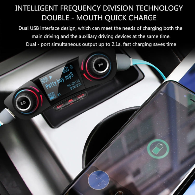 Dual USB Bluetooth FM Transmitter with MP3 & LED Screen