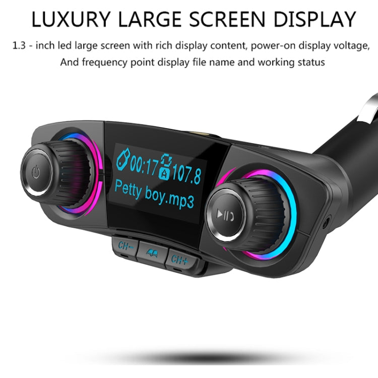 Dual USB Bluetooth FM Transmitter with MP3 & LED Screen
