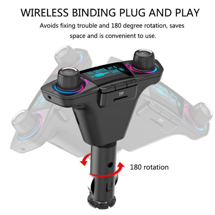 Dual USB Bluetooth FM Transmitter with MP3 & LED Screen