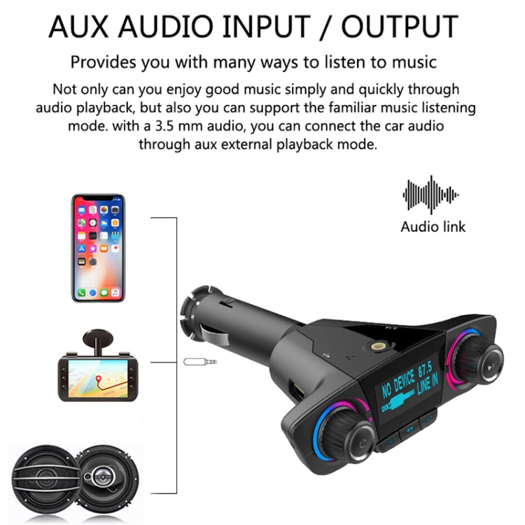 Dual USB Bluetooth FM Transmitter with MP3 & LED Screen