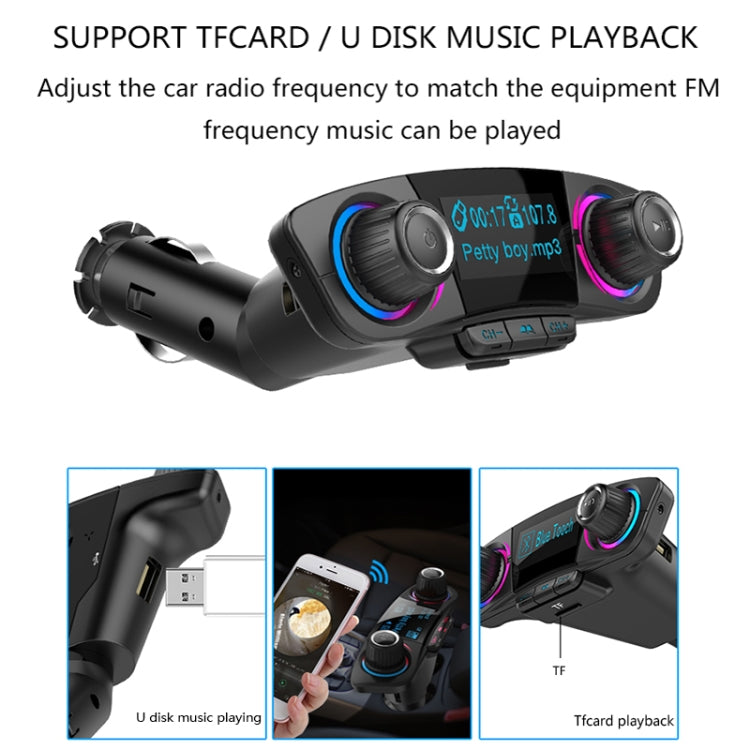 Dual USB Bluetooth FM Transmitter with MP3 & LED Screen