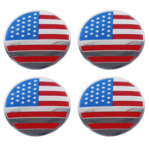 4 pezzi di adesivi per auto in metallo con bandiera USA, coprimozzo ruota, decorazione della copertura centrale, USA Flag - Novalix Store