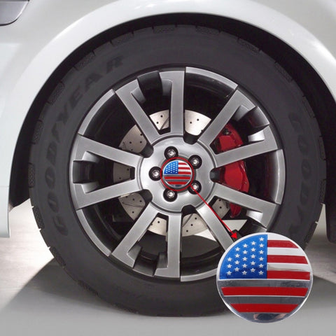 4 pezzi di adesivi per auto in metallo con bandiera USA, coprimozzo ruota, decorazione della copertura centrale, USA Flag - Novalix Store