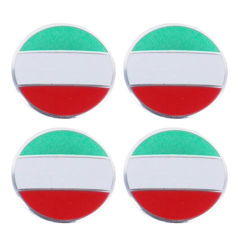 4 pezzi bandiera italiana adesivo per auto in metallo coprimozzo ruota decorazione copertura centrale, Italy Flag - Novalix Store