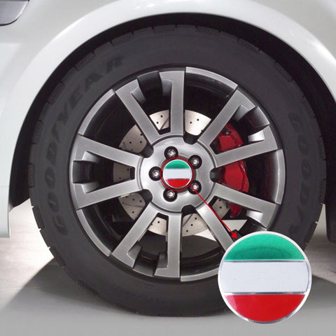 4 pezzi bandiera italiana adesivo per auto in metallo coprimozzo ruota decorazione copertura centrale, Italy Flag - Novalix Store