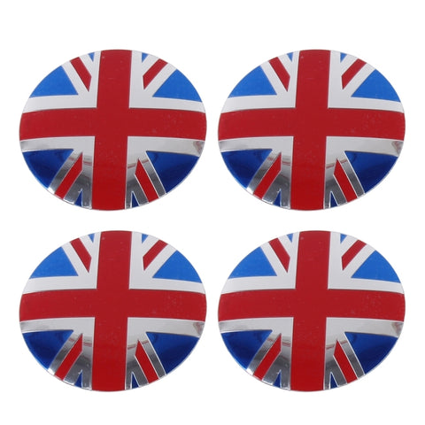 4 pezzi di adesivi per auto in metallo con bandiera dell'Inghilterra, decorazione della copertura centrale dei coprimozzi delle ruote, England Flag 2 - Novalix Store