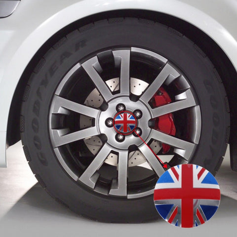 4 pezzi di adesivi per auto in metallo con bandiera dell'Inghilterra, decorazione della copertura centrale dei coprimozzi delle ruote, England Flag 2 - Novalix Store