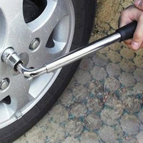 Clé pour roue télescopique avec adaptateurs pour position réversible de 17 mm et 19 mm, 21 mm et 23 mm et impugnatura antiscivolo estesa de 14,4 pouces à 20,5 pouces, télescopique 17 mm et 19 mm 21 mm et 23 mm