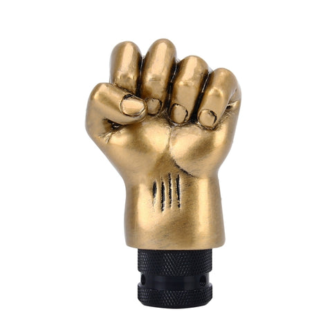 Pomello del cambio manuale o automatico in alluminio a forma di pugno universale compatibile con tre coperture in gomma adatte a tutte le auto, Gold