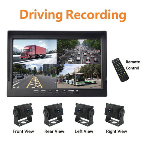 PZ612-4AHD IP67 120 gradi per auto AHD 1080P 2 megapixel Monitor per specchietto retrovisore a 4 vie da 10 pollici, visione notturna a colori, con funzione video, PZ612-4AHD