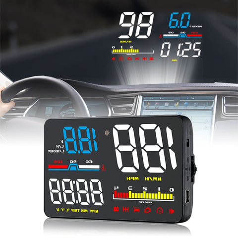 D5000 OBD2 Display head up montato sul veicolo da 5 pollici
