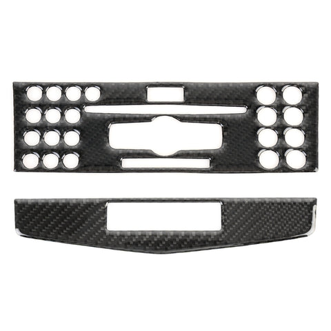 Adesivo decorativo in fibra di carbonio con telaio di regolazione per CD per auto da 2 pezzi per Mercedes-Benz W204, CD Adjustment Frame (B)