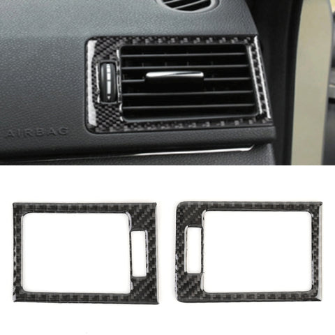 Adhésif décoratif en fibre de carbone avec telaio de uscita dell'aria destro e sinistro pour cruscotto dell'auto de 2 pièces pour Mercedes-Benz W204, cadre de sortie d'air droit et gauche du tableau de bord