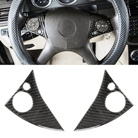 Autocollant décoratif en fibre de carbone avec pulsation du volant pour voiture à 2 pièces pour Mercedes-Benz W204, bouton de volant
