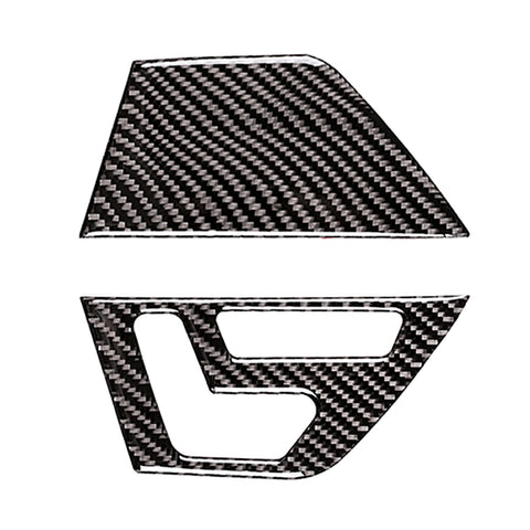 Adhésif décoratif en fibre de carbone pour le siège de réglage de la porte antérieure de la voiture à 2 pièces pour Mercedes-Benz W204, cadre de réglage du siège de porte avant
