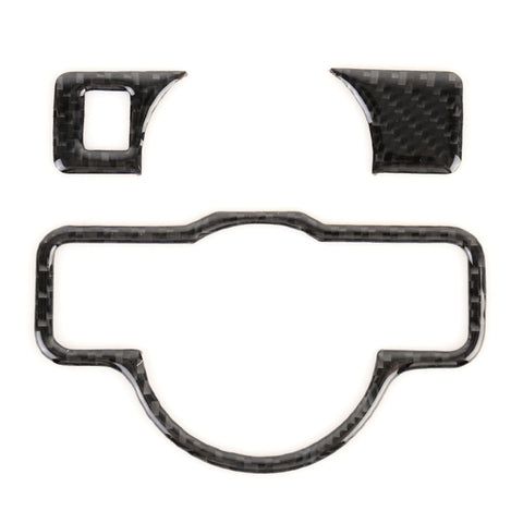 Autocollant décoratif en fibre de carbone pour panneau d'interruption de voiture à 3 pièces pour Mercedes-Benz W204, panneau de commande de phare