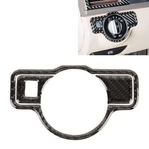 Autocollant décoratif en fibre de carbone pour panneau d'interruption de voiture à 3 pièces pour Mercedes-Benz W204, panneau de commande de phare