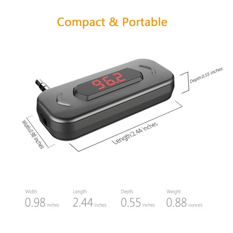Doosl DSER116 Trasmettitore FM multifunzionale per auto, ricevitore musicale wireless con jack da 3,5 mm e display LCD, supporta chiamate in vivavoce, DSER116