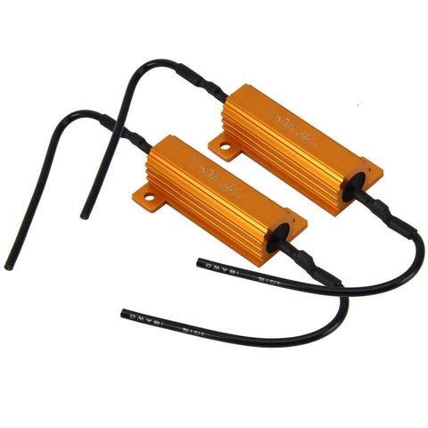Resistore di carico decodificatore cancellatore errori Canbus per auto da 2 pezzi LED 50W 6 Ohm senza decodificatore lampeggiante, 50W 6 Ohm