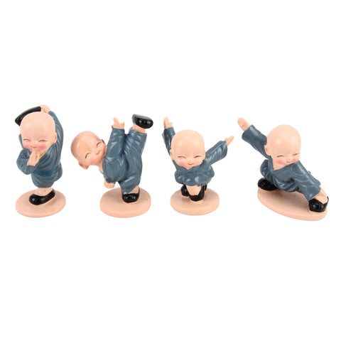 4 Pz/lotto Carino Interni Automotive Piccolo Monaco Ornamenti In Resina Carino Kung Fu Cinese Monaco Auto Decorazione Della Casa Ornamenti Miniature Artigianato, Little Monk Ornaments - Novalix Store