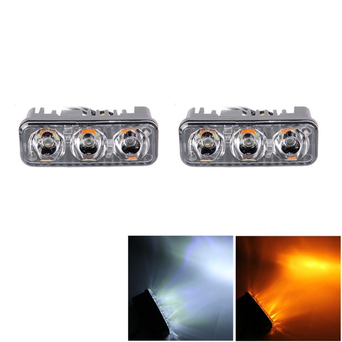 2 pezzi Luci LED per auto con doppia funzione DRL e luce di svolta - Bianco e Giallo - Novalix Store