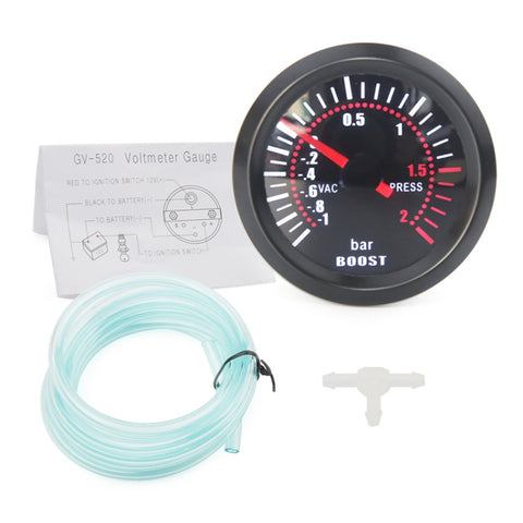 Manometro Boost Universale 52 mm 12 V per Auto - Misuratore Pressione