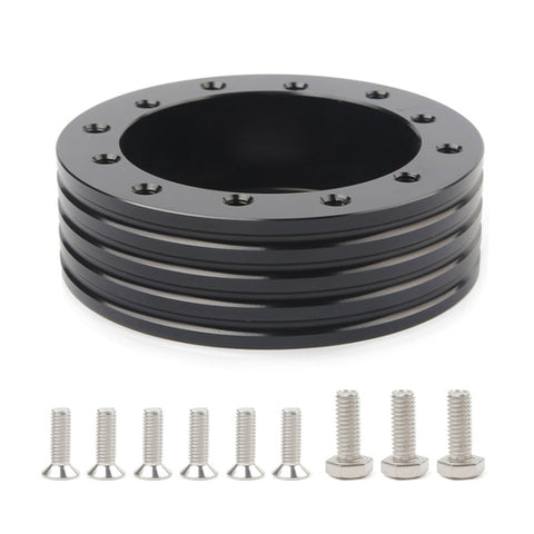 Mozzo per auto per kit adattatore per volante da 6 a 3 fori Bulloni distanziatori per volante, Adaptateur (Noir), Adaptateur (Argent)